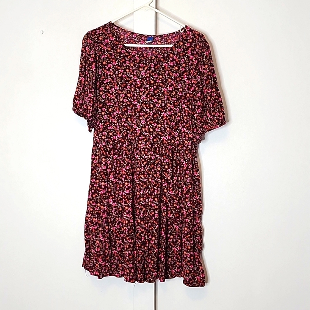 Old Navy floral print button down dress size large
